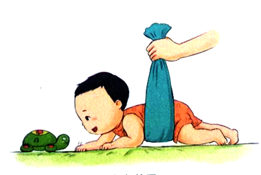 6个月宝宝大动作能力训练：翻身、蹲跳、独坐和匍行练习